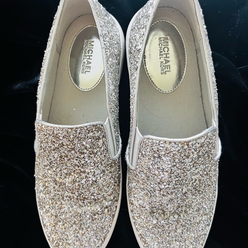 Michael Kors Silver Sparkle Loafer
